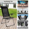 2 Pieces Portable Patio Folding Dining Chairs with Headrests Adjust