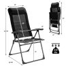 2 Pieces Portable Patio Folding Dining Chairs with Headrests Adjust