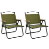 Camping Chairs 2 pcs Green 21.3"x16.9"x23.2" Oxford Fabric