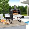 2-Layer Pizza Oven with Removable Cooking Rack and Folding Legs