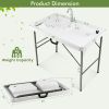 Fish Cleaning Table with 2 Sinks and 360° Rotatable Fauce