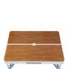 136*85.5*67cm 50kg Aluminum Alloy Table And Chair One Piece Camping One Piece Table And Chair Wood Grain Color