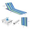 Outddoor Adjustable 3-Piece Beach Lounge Chair Mat Set